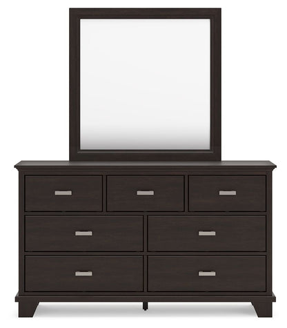 Covetown - Dark Brown - Dresser And Mirror - Hornell Furniture Outlet