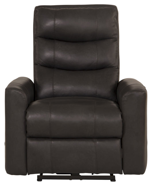 Bosa - Leather Power Recliner - Charcoal - Hornell Furniture Outlet