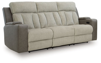 WhipLash - Sisal - Power Reclining Sofa With Adj Headrest - Hornell Furniture Outlet