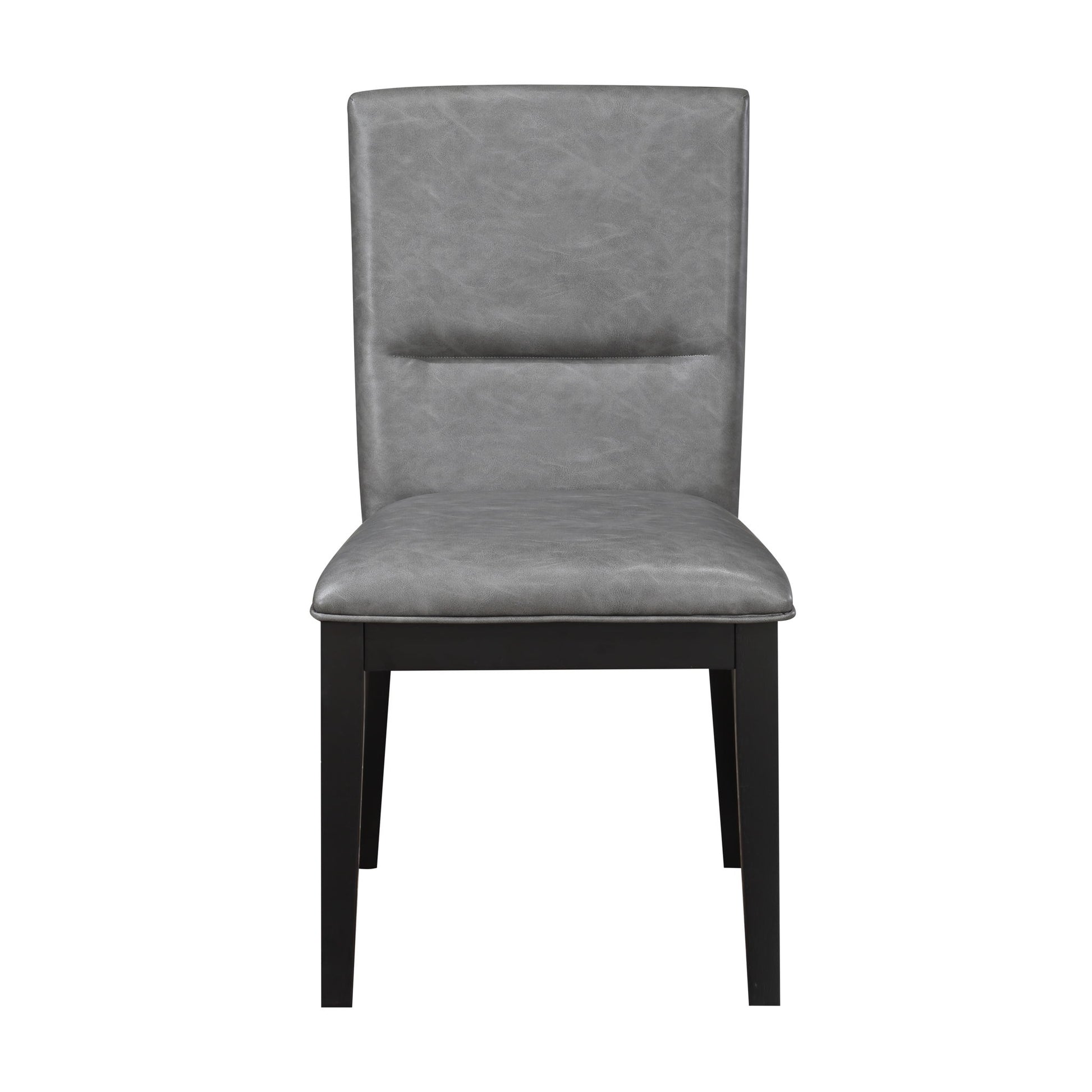 Amy - Faux Leather Side Chair (Set of 2) - Gray - Hornell Furniture Outlet
