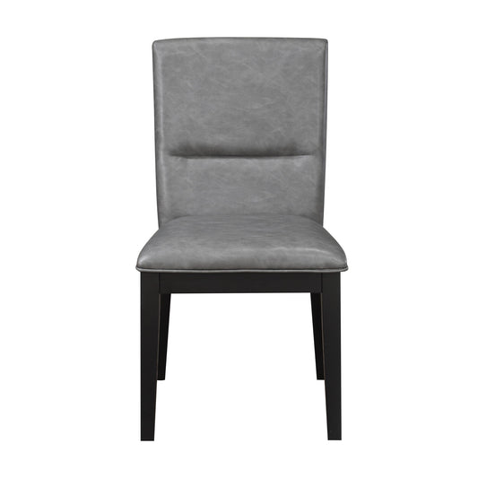 Amy - Faux Leather Side Chair (Set of 2) - Gray - Hornell Furniture Outlet