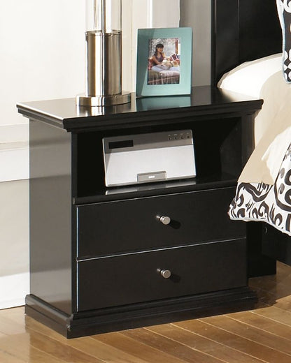 Maribel - One Drawer Night Stand - Black - Hornell Furniture Outlet