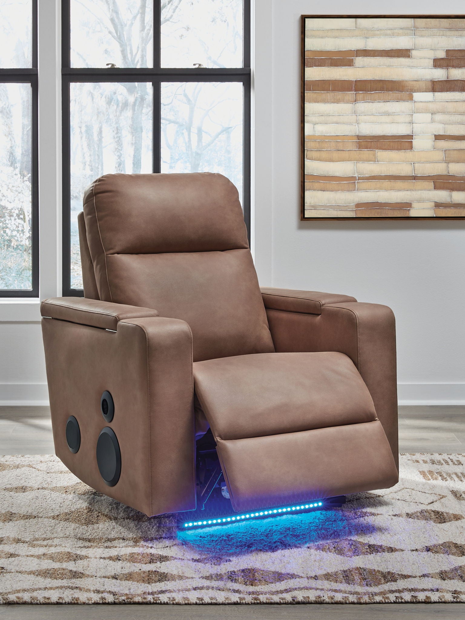 Lorrenton - Caramel - Glider Power Recliner With Audio System - Hornell Furniture Outlet