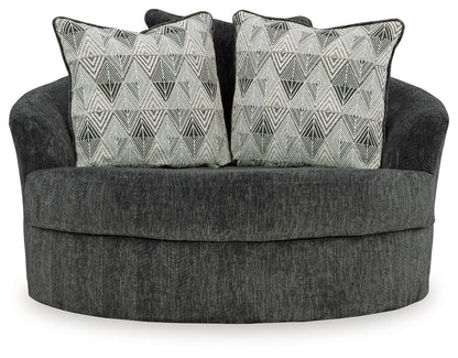 Biddeford - Shadow - Oversized Swivel Accent Chair - Hornell Furniture Outlet