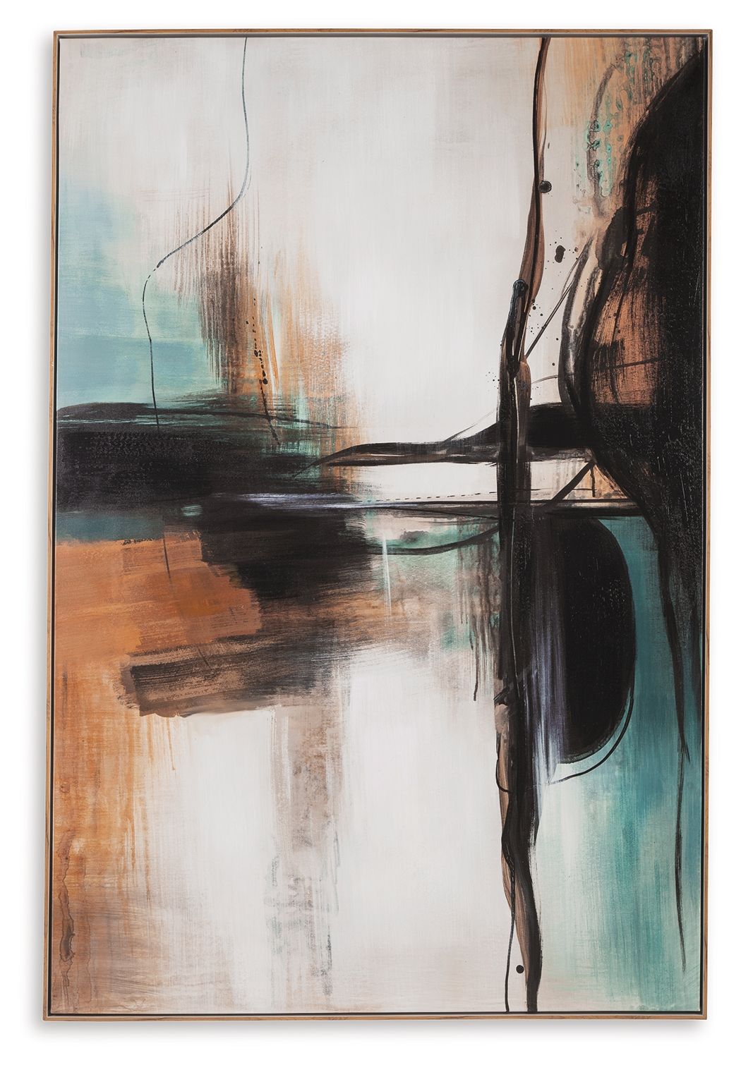 Brunonia - Wall Art - Teal / Orange / Black - Hornell Furniture Outlet