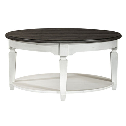 Allyson Park - Round Cocktail Table - White - Hornell Furniture Outlet
