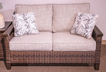 Monterey Point - Dark Brown - Loveseat With Cushion - Hornell Furniture Outlet