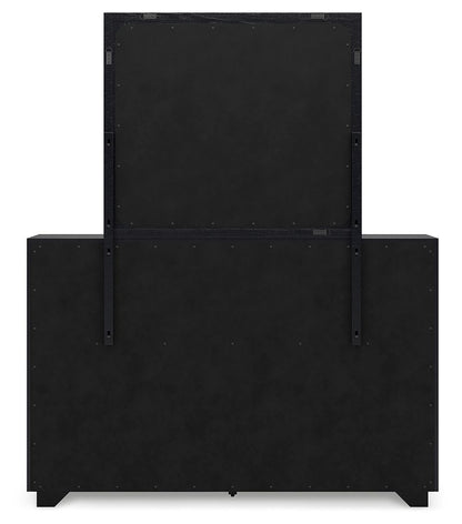 Londer - Black - Dresser And Mirror - Hornell Furniture Outlet
