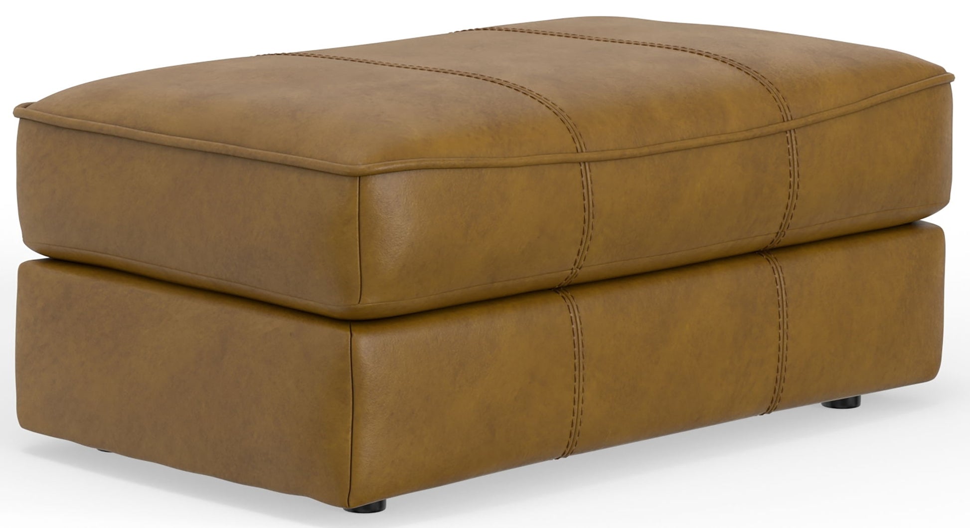 Corvara - Top Grain Italian Leather Match Ottoman - Caramel - Hornell Furniture Outlet