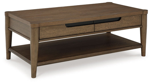 Roanhowe - Brown - Rectangular Cocktail Table - Hornell Furniture Outlet