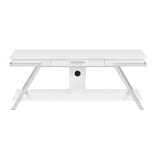 Zena - TV Stand With Drawer - White - Hornell Furniture Outlet