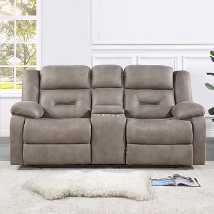 Abilene - Console Manual Loveseat - Tan - Hornell Furniture Outlet