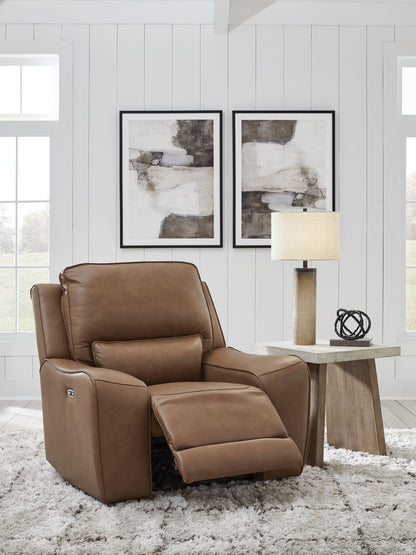 DeepWakes - Caramel - Power Recliner / Adjustable Headrest - Hornell Furniture Outlet