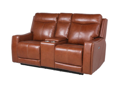 Natalia - Recliner Console Loveseat - Dark Brown - Hornell Furniture Outlet