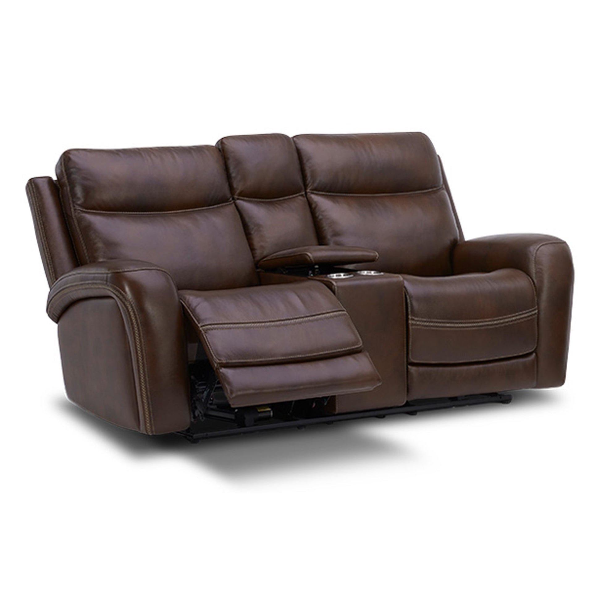 Blair - Loveseat With Console P2 & ZG - Cognac - Hornell Furniture Outlet