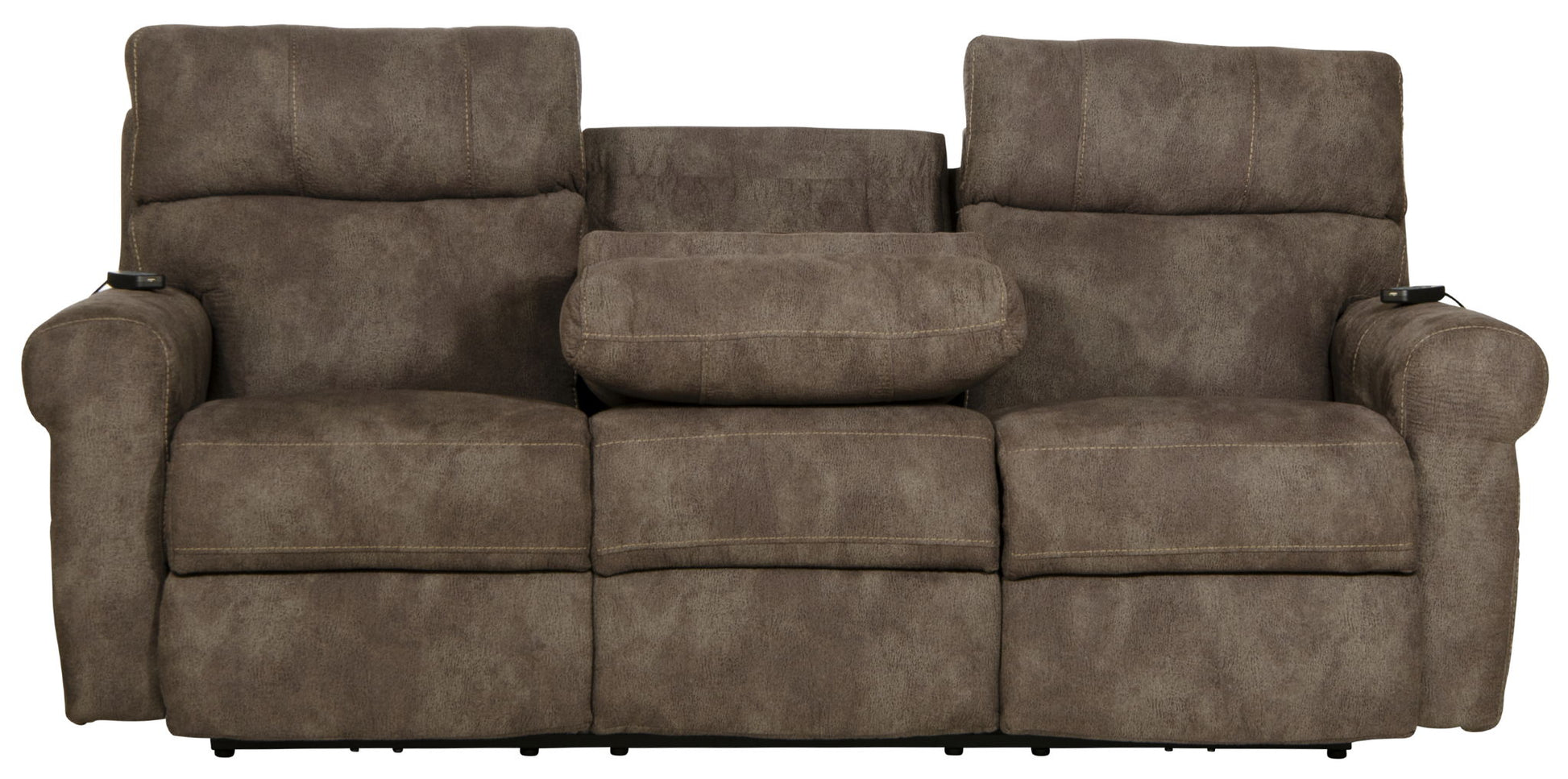 Tranquility - Power Headrest Power Lay Flat Reclining Sofa With DDT / CR3 Heat / Massage / Lumbar - Pewter - Hornell Furniture Outlet