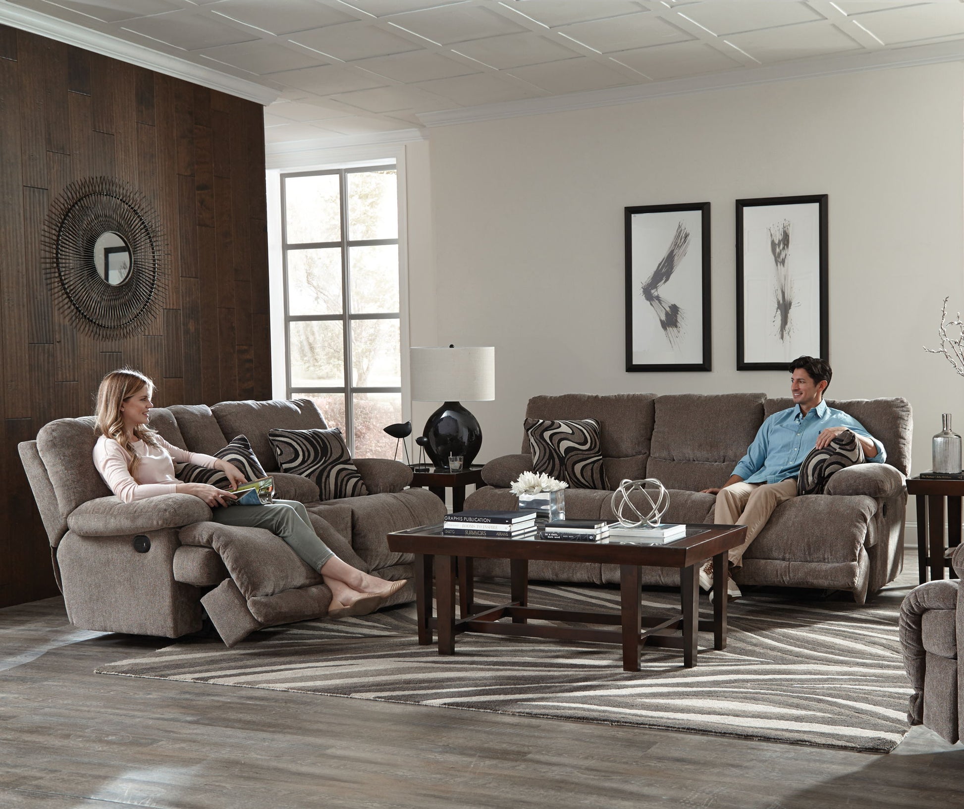 Jules - Reclining Console Loveseat With Storage And Cupholders - Pewter - Hornell Furniture Outlet