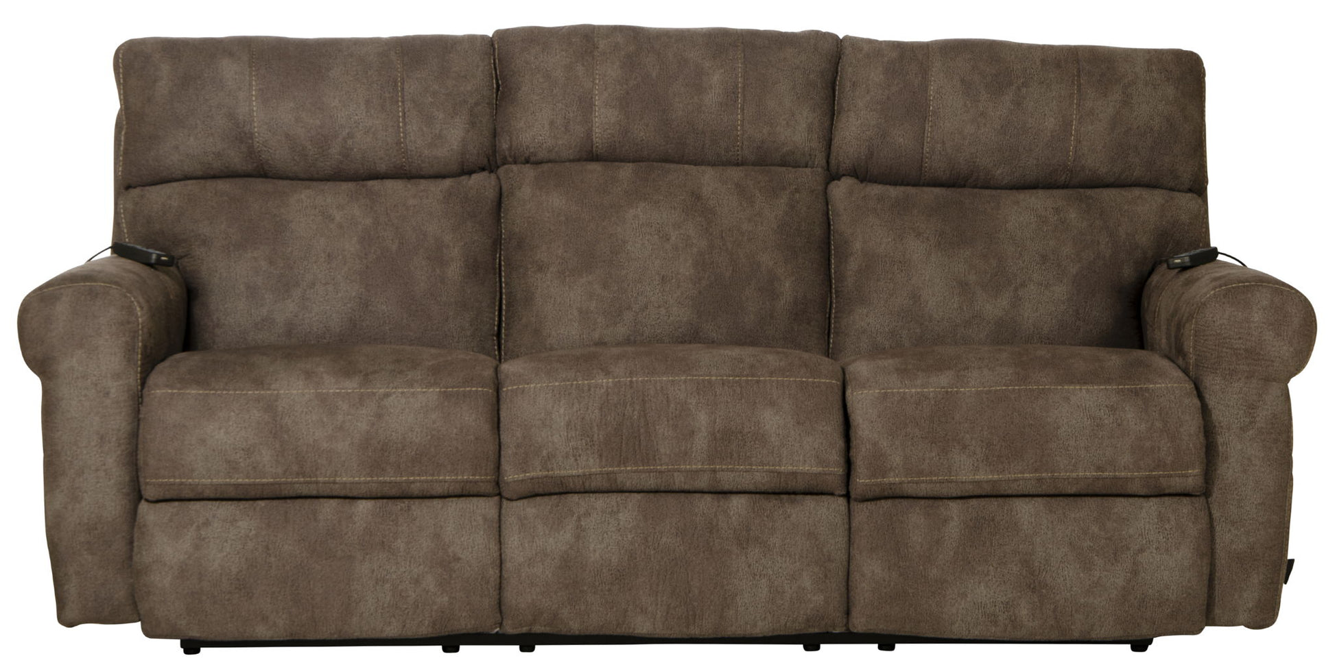 Tranquility - Power Headrest Power Lay Flat Reclining Sofa With DDT / CR3 Heat / Massage / Lumbar - Pewter - Hornell Furniture Outlet