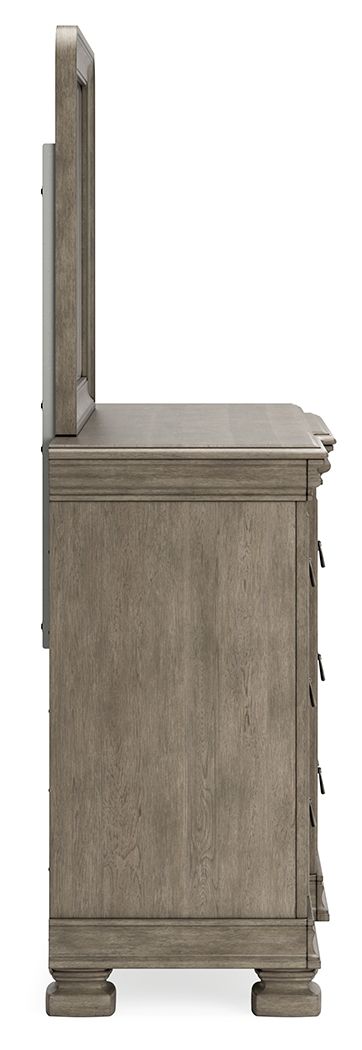 Lexorne - Gray - Dresser And Mirror - Hornell Furniture Outlet