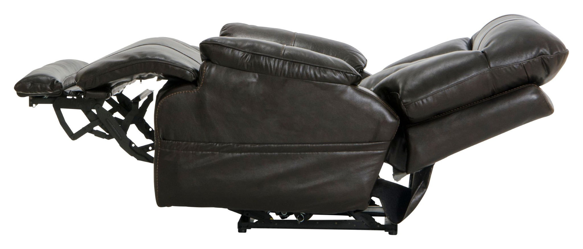 Naples - Power Lay Flat Recliner With Extended Ottoman - Chocolate - Hornell Furniture Outlet