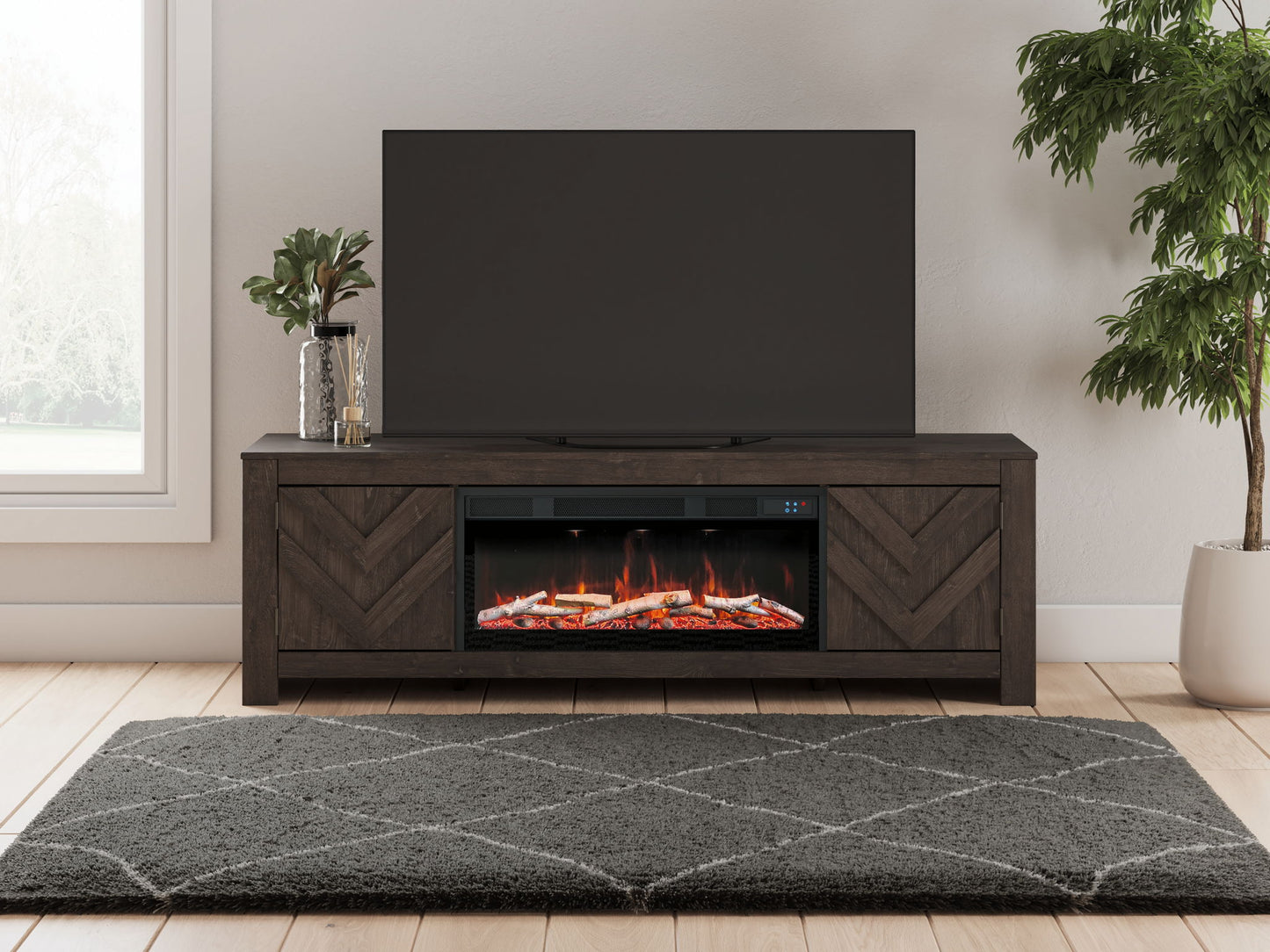 Cayboni - LG TV Stand With Fireplace Option - Hornell Furniture Outlet