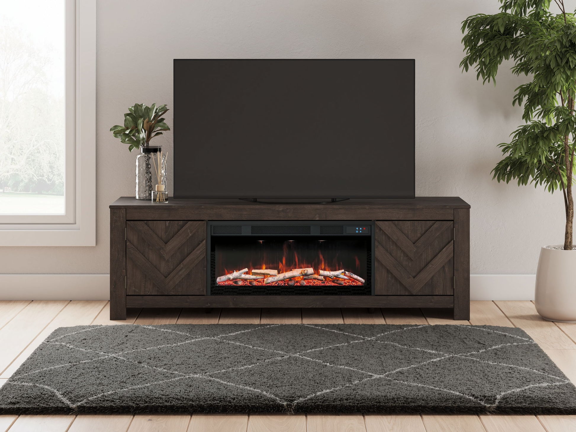 Cayboni - LG TV Stand With Fireplace Option - Hornell Furniture Outlet