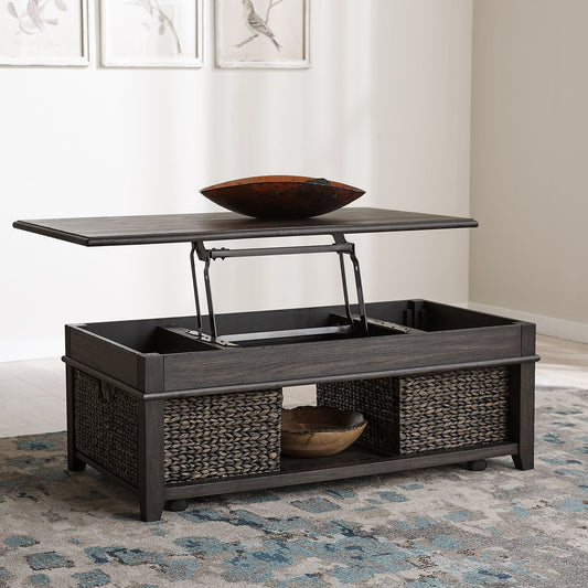 Mill Creek - Lift Top Cocktail Table - Dark Brown - Hornell Furniture Outlet