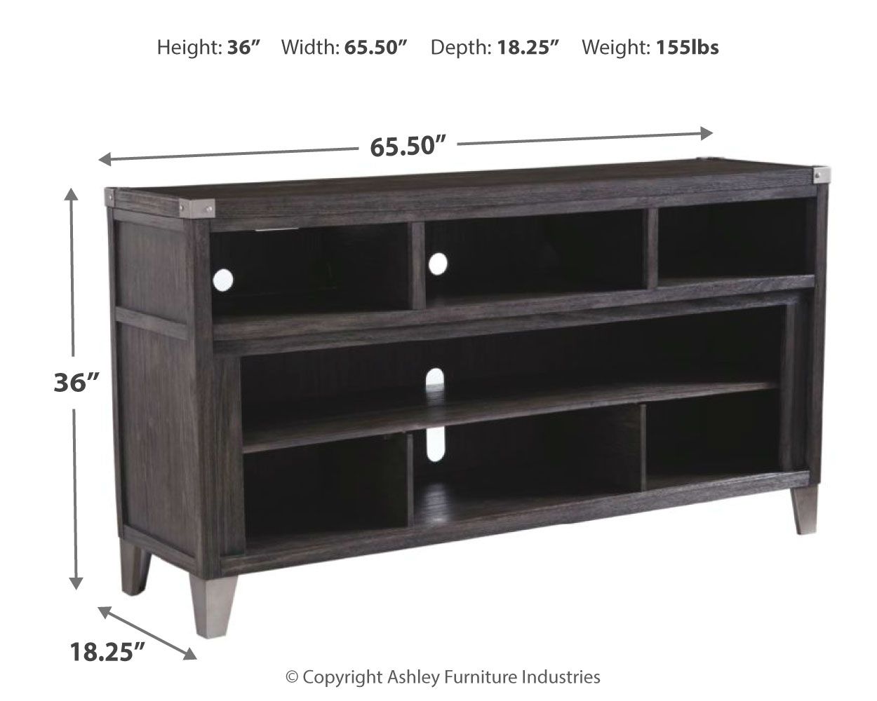 Todoe - Gray - LG TV Stand w/Fireplace Option - Hornell Furniture Outlet