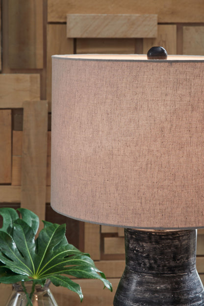 Kerbert - Distressed Black - Terracotta Table Lamp - Hornell Furniture Outlet