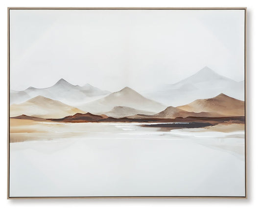 Karalen - White / Gray / Brown - Wall Art - Hornell Furniture Outlet