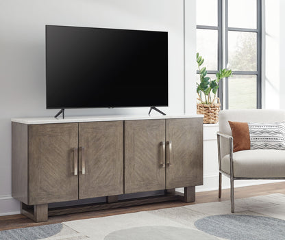 Loyaska - Grayish Brown / White - Extra Large TV Stand - Hornell Furniture Outlet