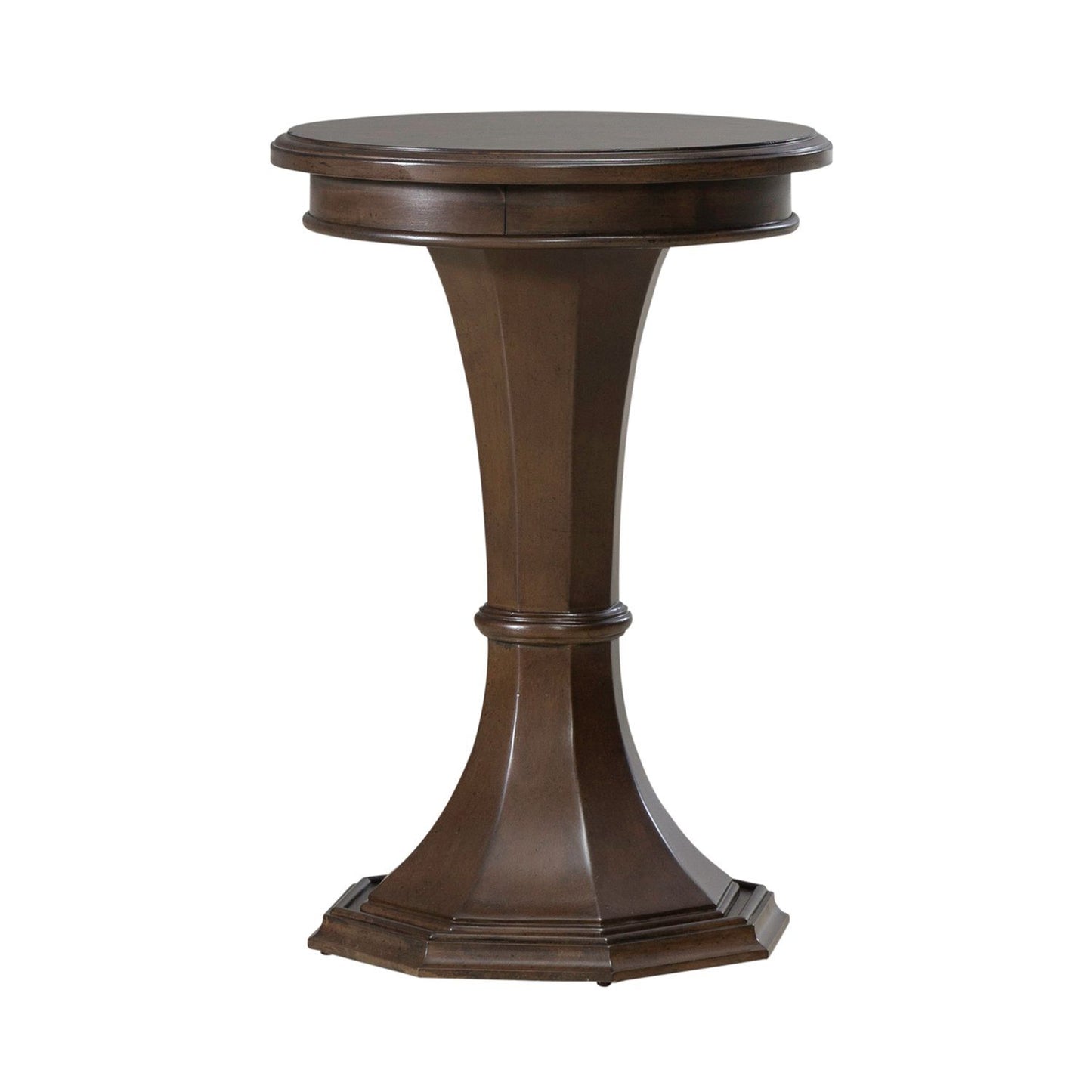 Arden Road - Round Chairside Table - Satin Cherry - Hornell Furniture Outlet