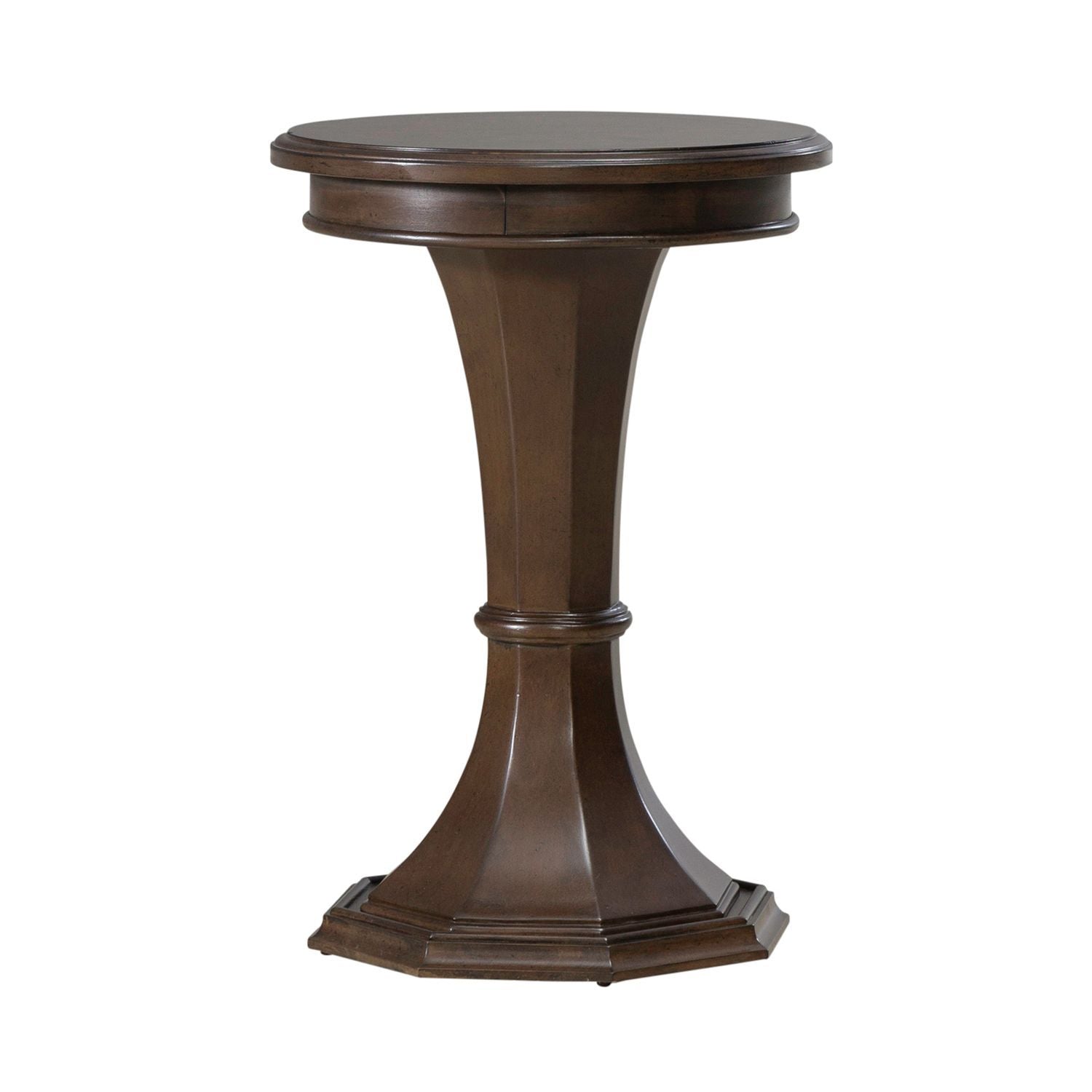 Arden Road - Round Chairside Table - Satin Cherry - Hornell Furniture Outlet