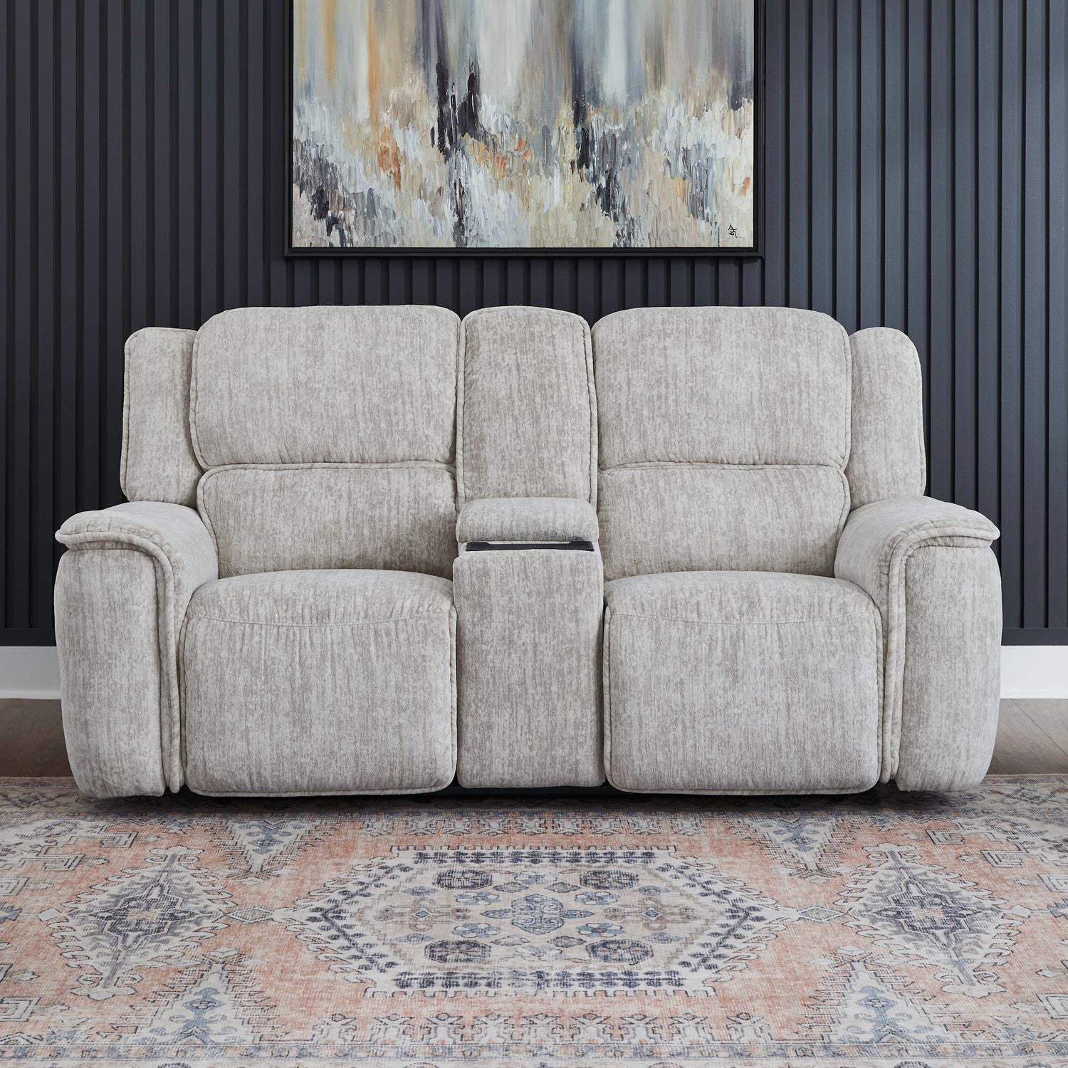 Clayton - Loveseat With Console P3 & ZG - Galactic Parchment - Hornell Furniture Outlet