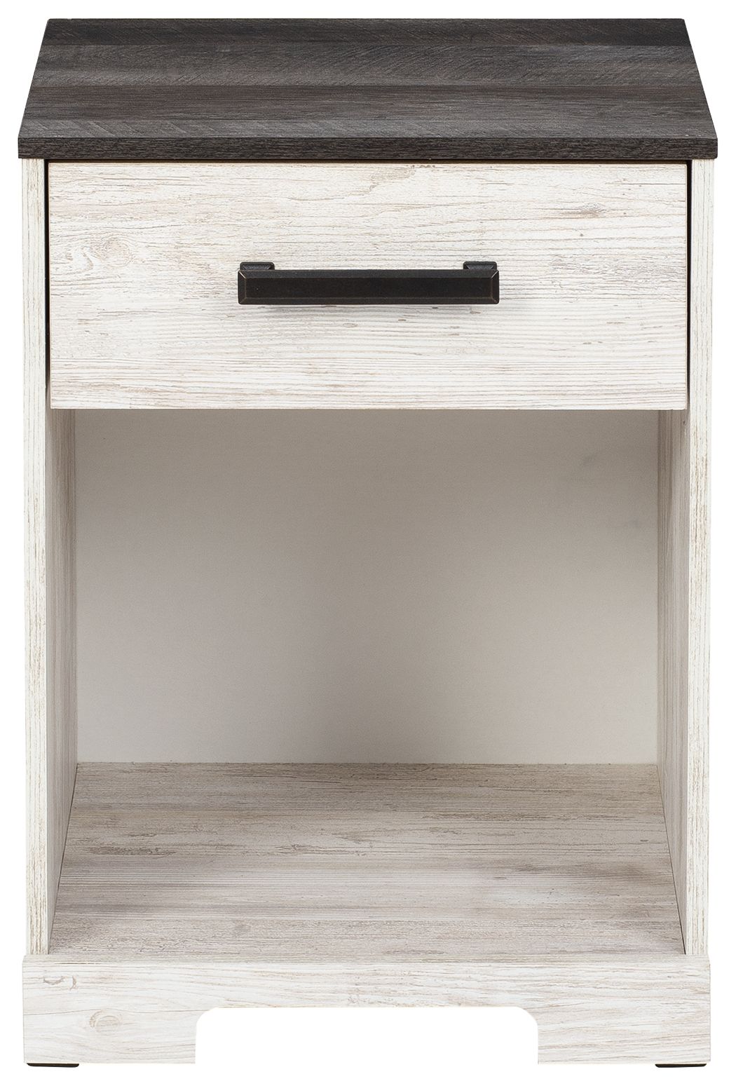 Shawburn - White / Black / Gray - One Drawer Night Stand - Open Cubby - Hornell Furniture Outlet