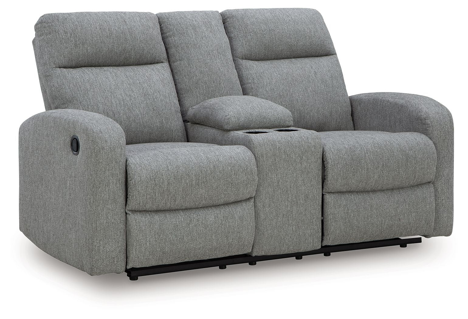 Gauntlet - Sterling - Double Recline Loveseat With Console - Hornell Furniture Outlet