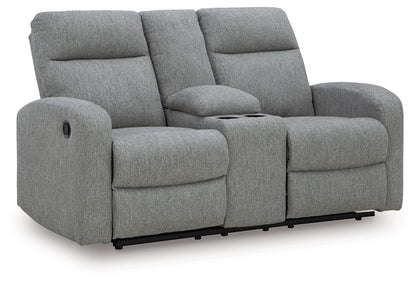 Gauntlet - Sterling - Double Recline Loveseat With Console - Hornell Furniture Outlet