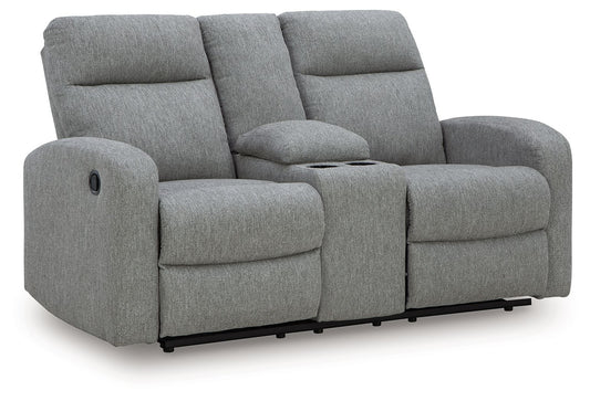 Gauntlet - Sterling - Double Recline Loveseat With Console - Hornell Furniture Outlet