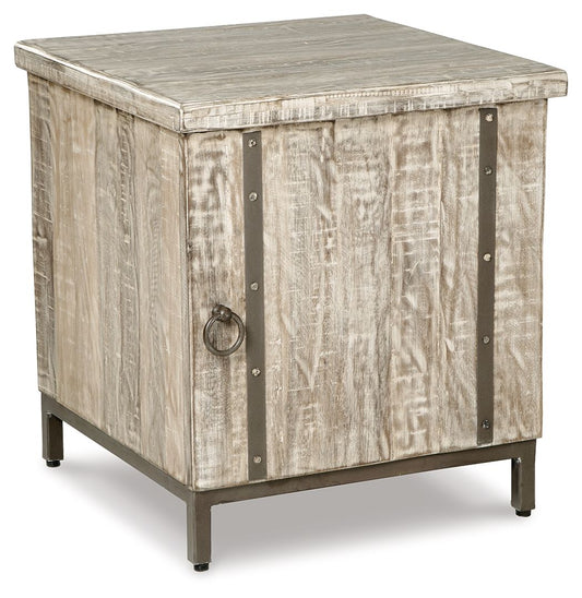 Laddford - Accent Cabinet - Shelf - Whitewash - Hornell Furniture Outlet