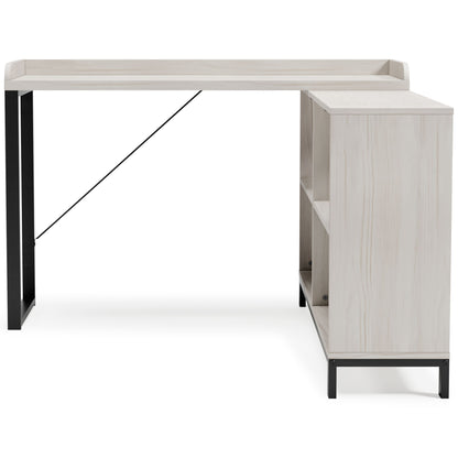 Bayflynn - White / Black - L - Desk - Hornell Furniture Outlet
