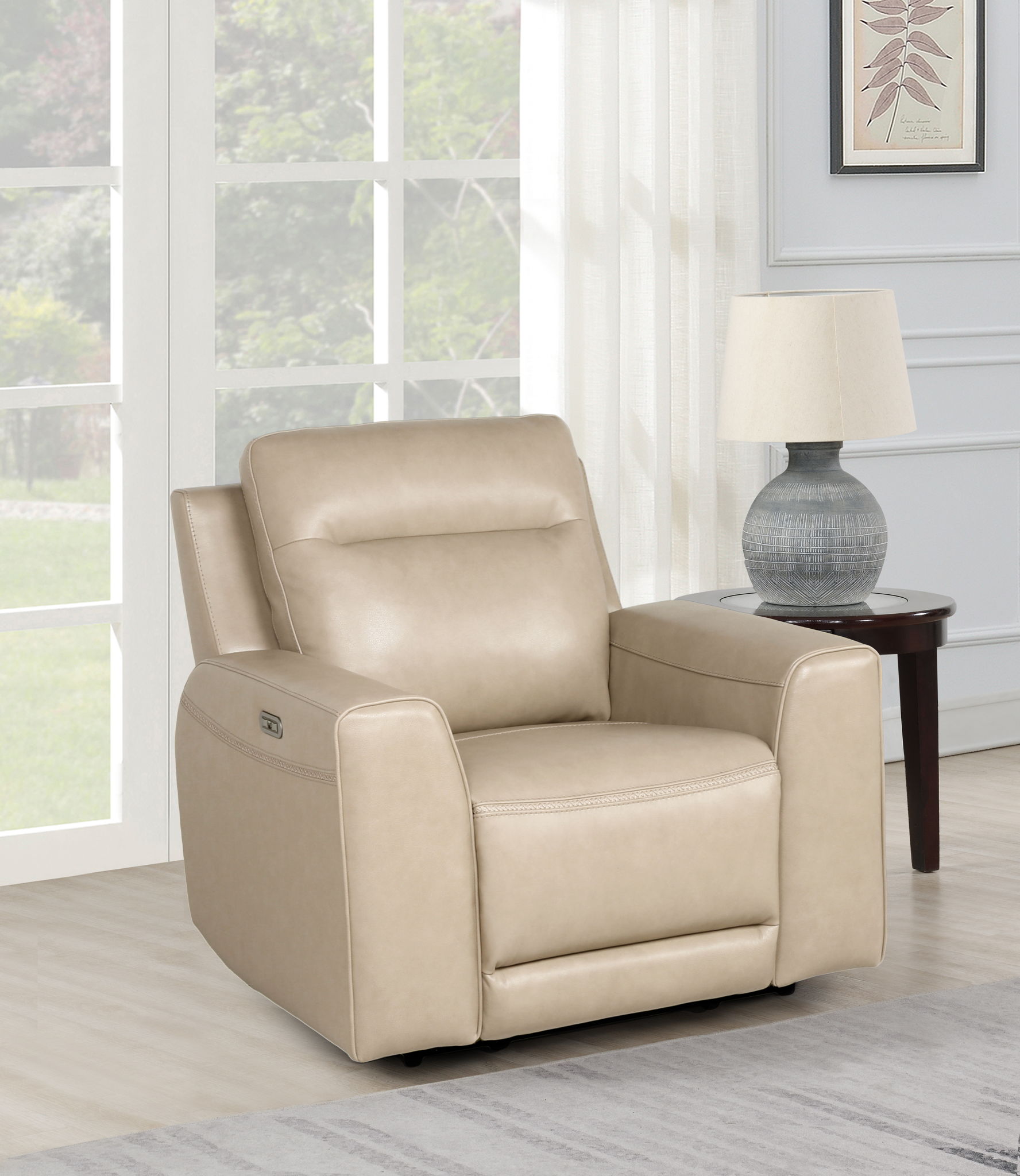 Doncella - Dual Power Reclining Chair - Sand - Hornell Furniture Outlet