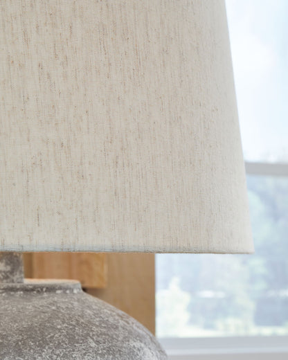 Dreward - Distressed Gray - Paper Table Lamp - Hornell Furniture Outlet