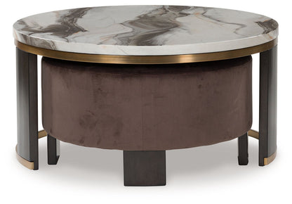 Jazmore - Brown / Brass Finish - Nesting Cocktail Tables (Set of 2) - Hornell Furniture Outlet