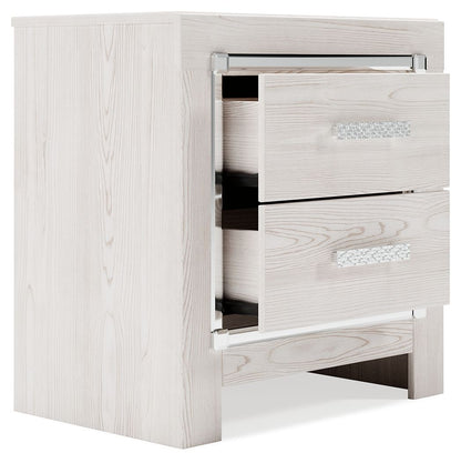 Altyra - White - Two Drawer Night Stand - Hornell Furniture Outlet