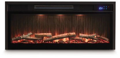 Entertainment Accessories - Black - Fireplace Insert With Faux Birch Log Set - Hornell Furniture Outlet