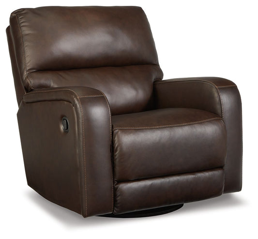 Emberla - Coffee - Swivel Glider Recliner - Hornell Furniture Outlet