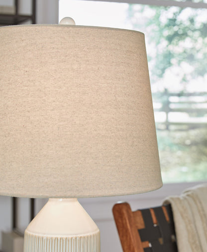 Willport - Off White - Ceramic Table Lamp (Set of 2) - Hornell Furniture Outlet