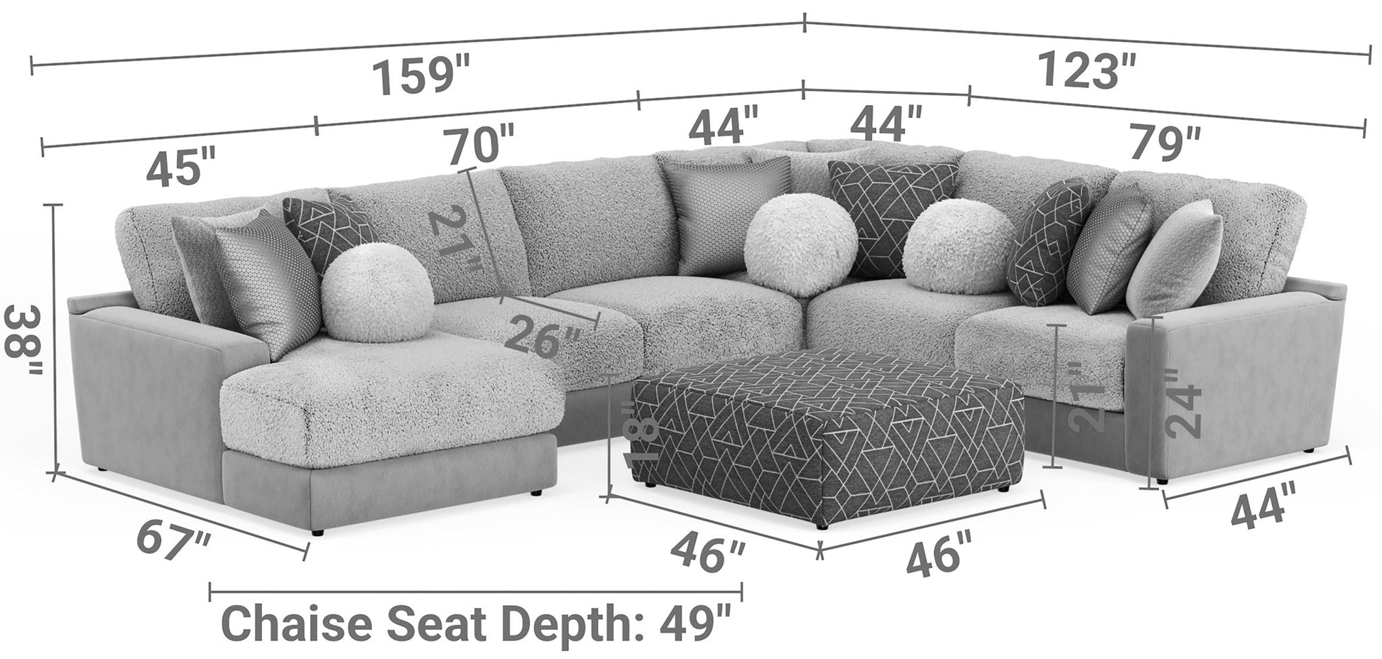 Canyon - 4 Piece Sectional With Cuddler Seat Cushions, Included Accent Pillows And Cocktail Ottoman (Left Side Facing Chaise) - Umber - Hornell Furniture Outlet