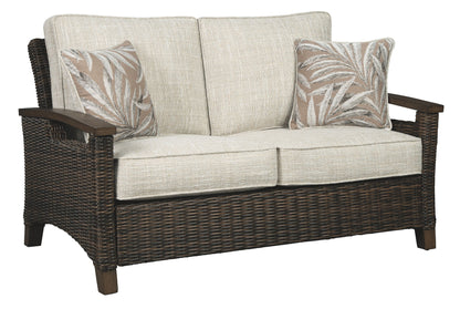 Paradise Trail - Medium Brown - Loveseat w/Cushion - Hornell Furniture Outlet