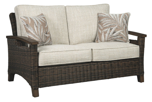 Paradise Trail - Medium Brown - Loveseat w/Cushion - Hornell Furniture Outlet
